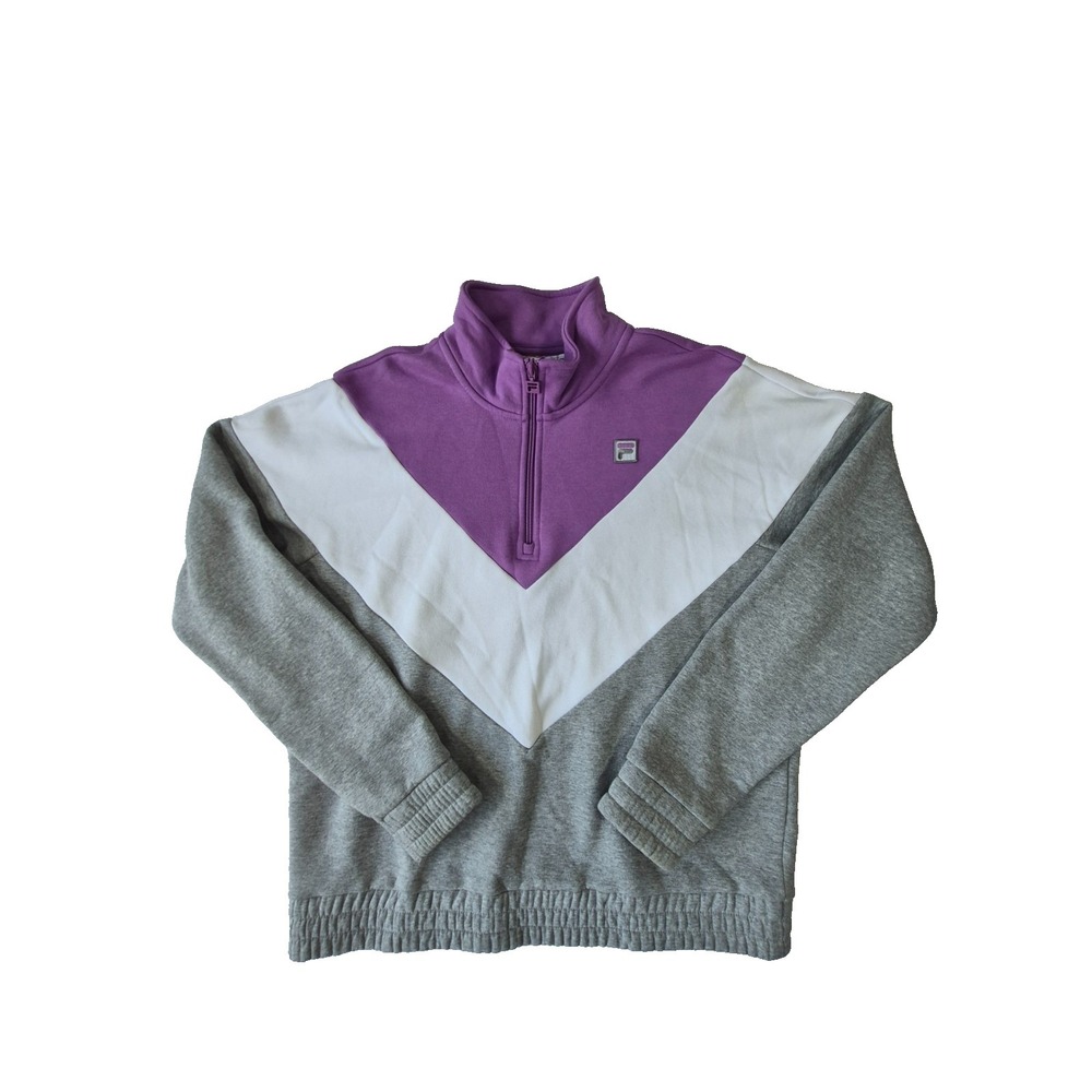 Fila Women's Purple 1/4 Zip Pullover Sweatshirt With Logo Size XL - Picture 1 of 9